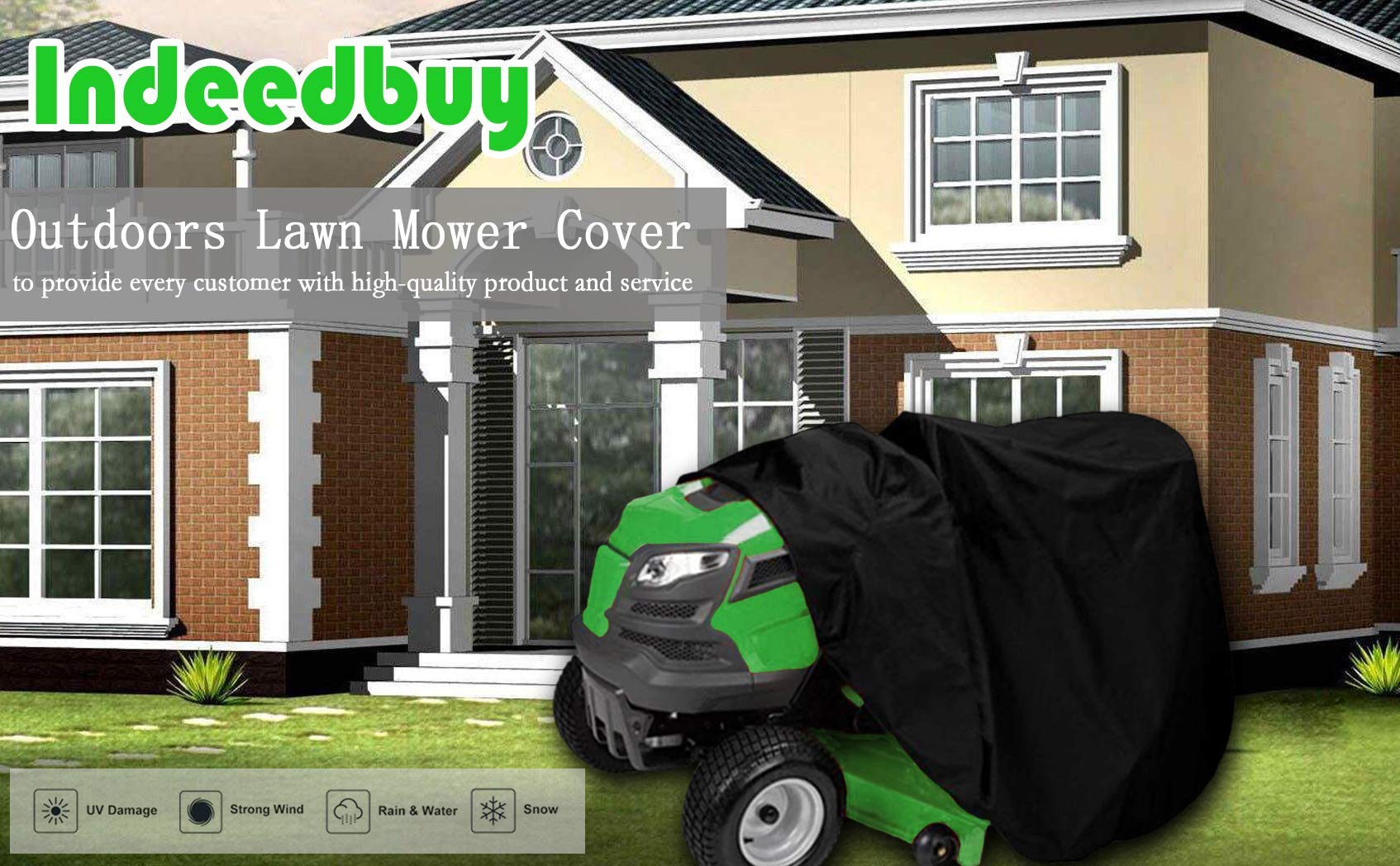 Riding Lawn Mower Cover, Waterproof Tractor Cover Fits Decks up to 54",Heavy Duty 420D Polyester Oxford, Durable, UV, Water Resistant Covers for Your Rider Garden Tractor Outdoor Lawn Mower Storage