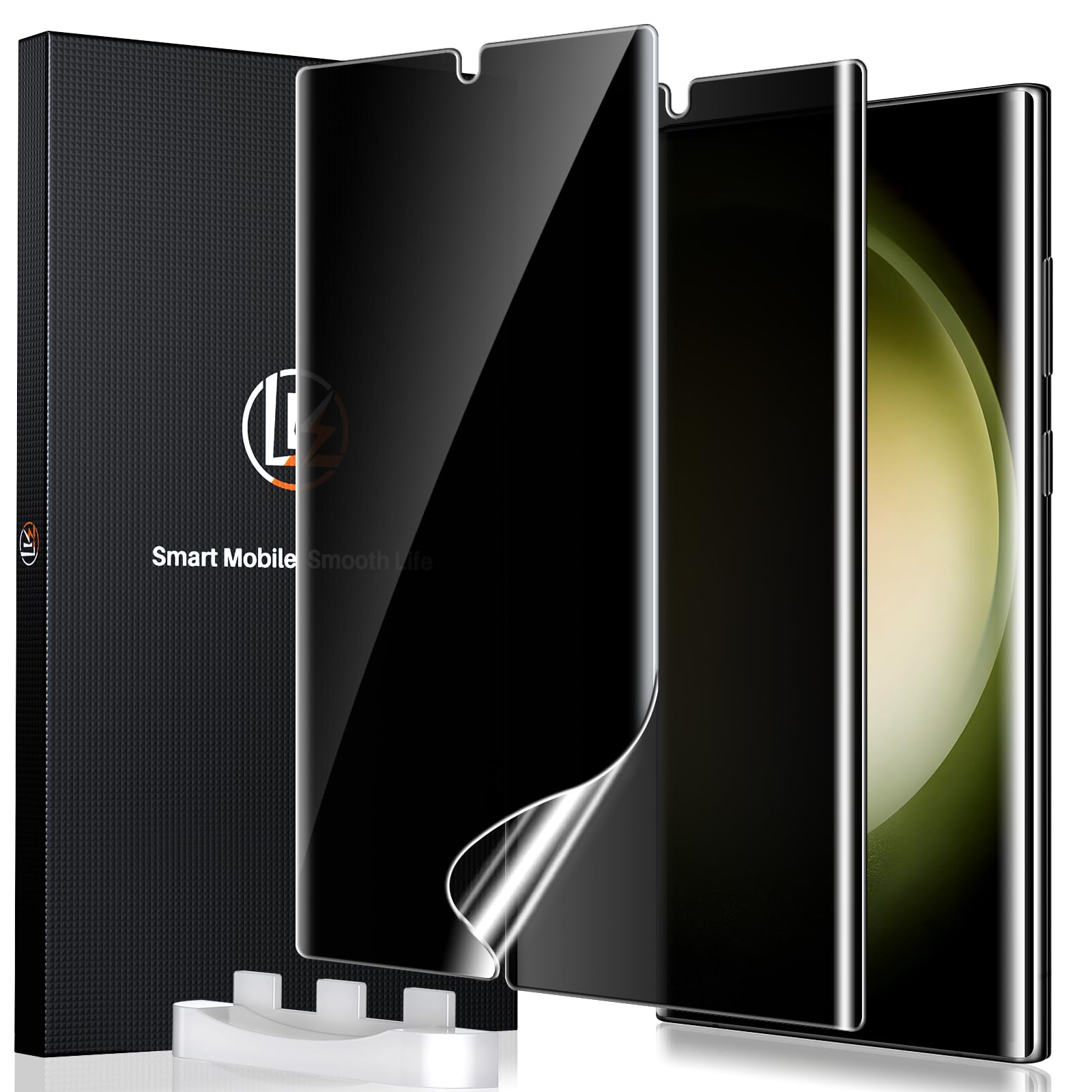 LK 2 Pack for Samsung Galaxy S23 Ultra Screen Protector [Not Glass] Anti-Spy, Anti-Scratch, Full Coverage, Privacy Flexible TPU Film for Galaxy S23 Ultra, HD Ultra-Thin, Case Friendly