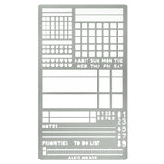 Aleks Melnyk No.423 Metal Stencil for Bullet Journaling, Bookmark, Planning, Banners, Lines, Lists, Planner Stamps, Habit Tracker, Dot Journal Stencil for Diary, Template, Scrapbook