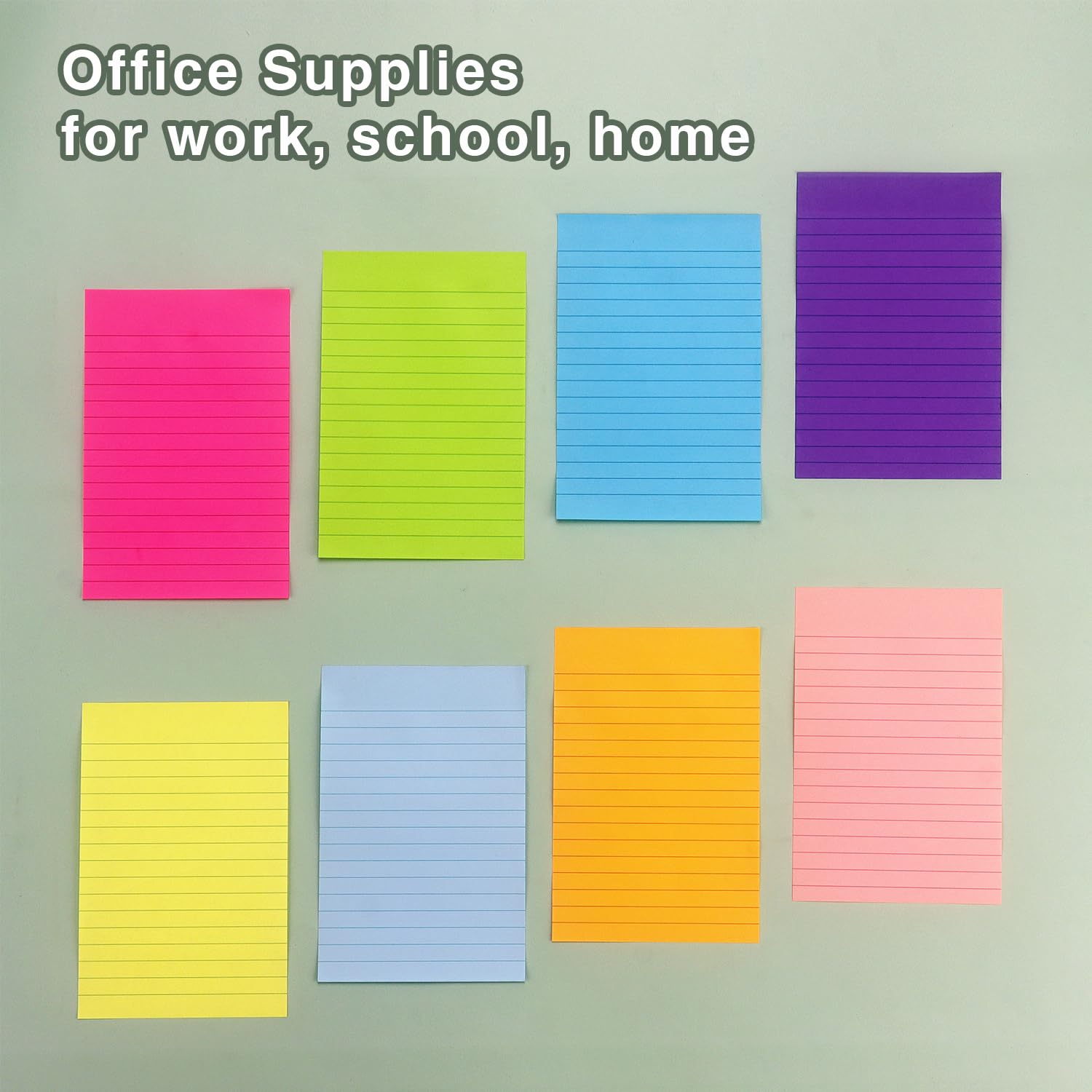 6 Pads Lined Sticky Notes 3x3 Sticky Notes with Lines Self-Stick Note Pads 6 Bright Multi Colors,100 Sheet/Pad