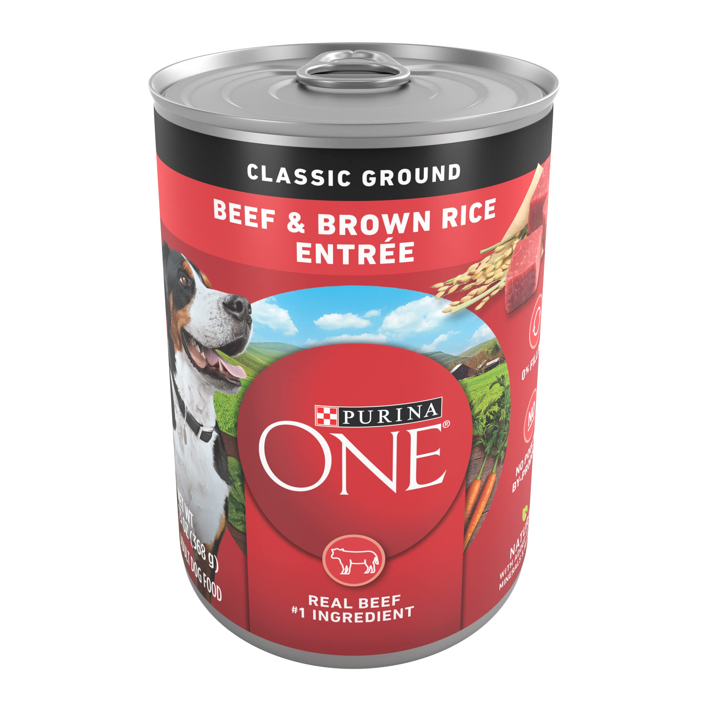 Purina ONE Classic Ground Beef and Brown Rice Entree Adult Wet Dog Food - (Pack of 12) 13 oz. Cans
