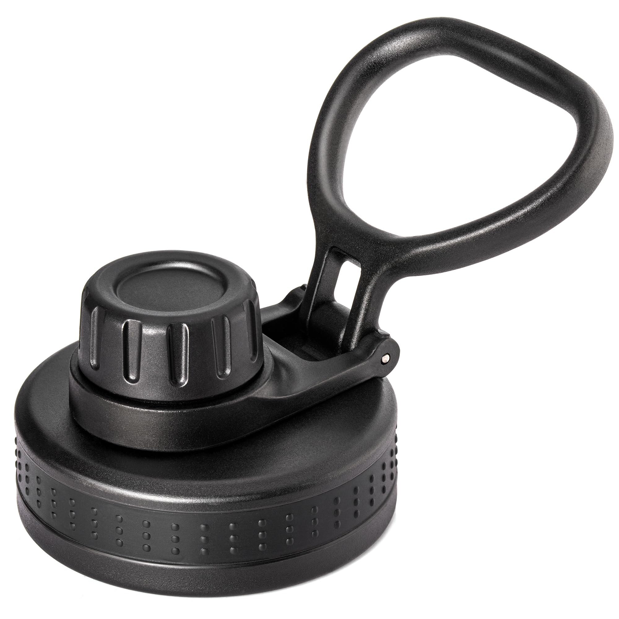 Prurex Spout Lid for Hydro Flask 12 16 18 22 32 40 64oz Wide Mouth Water Bottle,Replacement Lid for Hydroflask,Thermoflas,Iron Flask Wide Mouth Bottles (Black, 2 Pack)