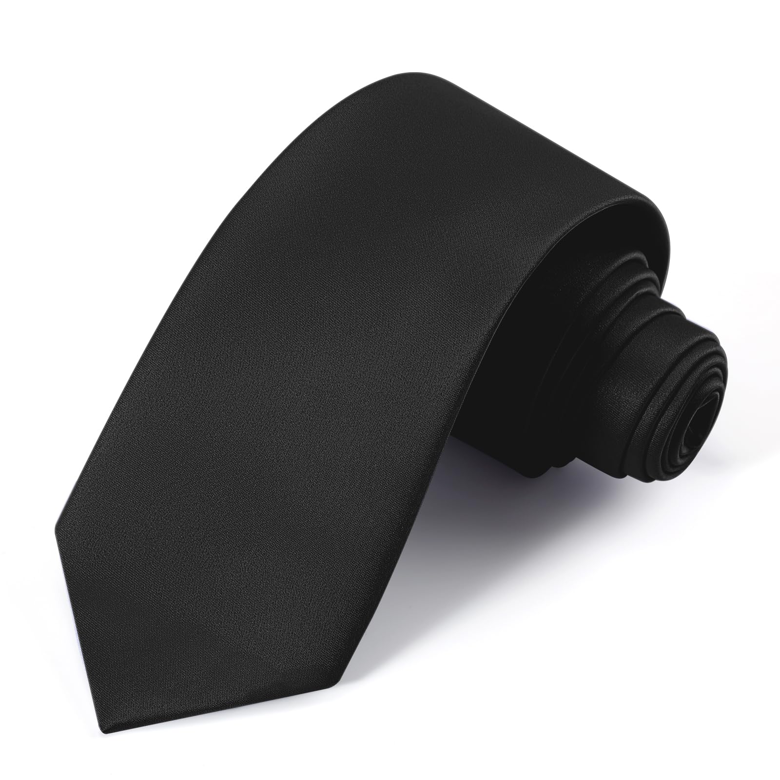 UETLRO Black Ties For Men Solid Pure Color Formal Neckties 3.15" (8CM) Men's Tie Gift Box
