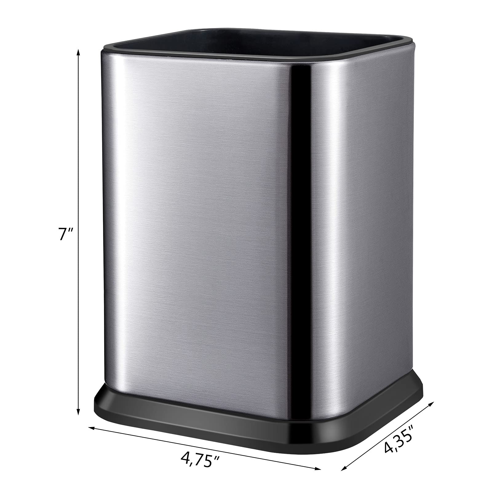 RedCall Stainless Steel Kitchen Utensil Holder for Countertop, Spoon Spatula Organizer,Modern Rectangular Large Cooking Utensil Caddy Counter,Utensil Crock Silver