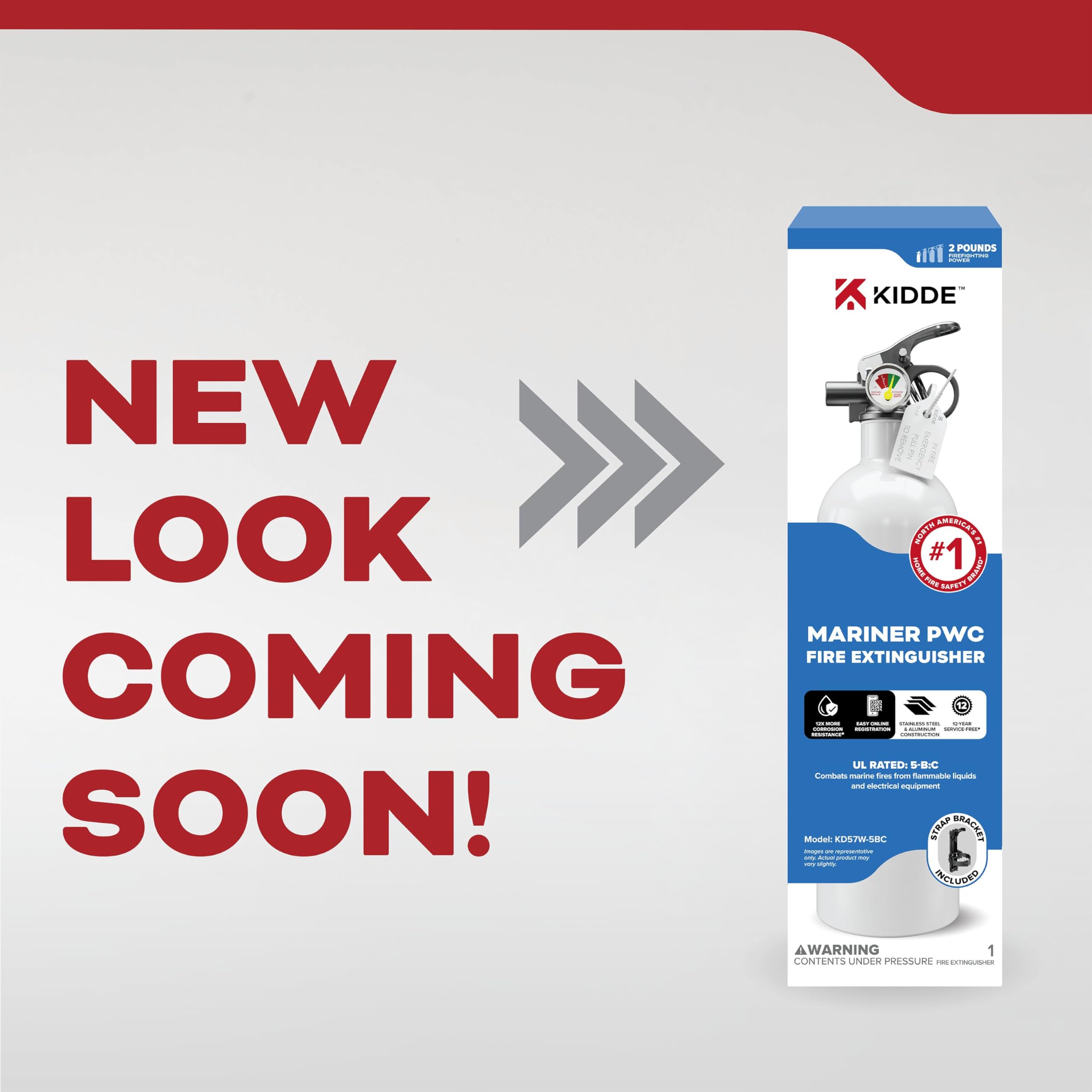 Kidde Fire Extinguisher for Boats, Single-Use 5BC