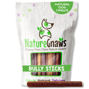 Nature Gnaws Large Bully Sticks for Dogs 5-6" (10 Count) - Thick Long Lasting for Aggressive Chewers and Large Dogs - Natural Beef Dog Chew Bones