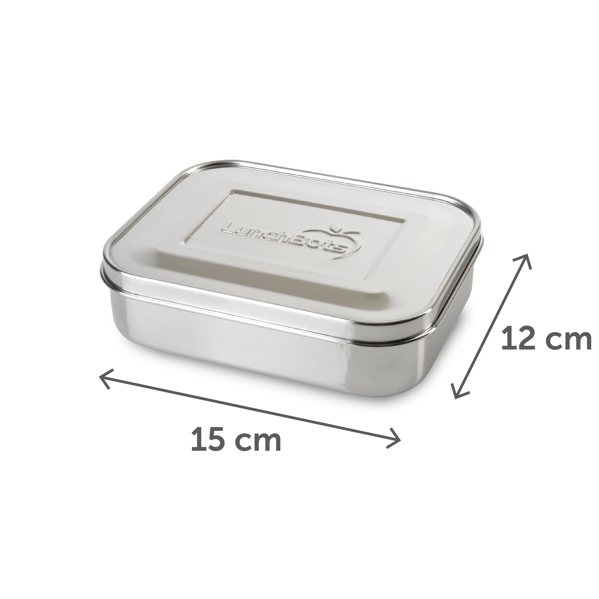 LunchBots Medium Trio II Snack Container - Divided Stainless Steel Food Container - 3 Sections for Snacks On the Go, Dishwasher Safe - Stainless Steel
