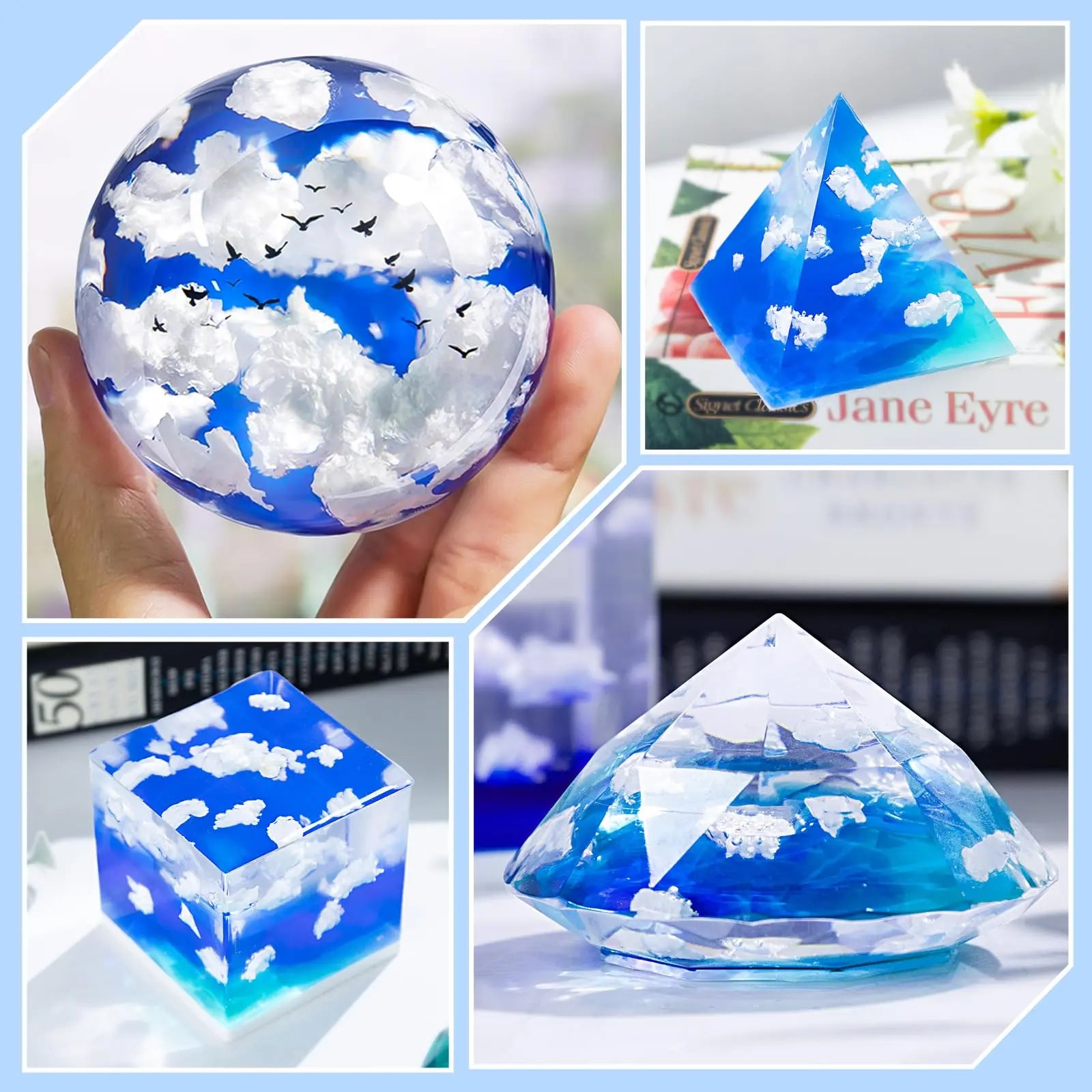 LET'S RESIN Epoxy Resin Kits and Molds Complete Set, 16oz Resin Art Kit with Silicone Molds, Pigment, Dried Flowers, Crafts for Adults, Beginners, Art Supplies for DIY Lovers, DIY Gift for Women