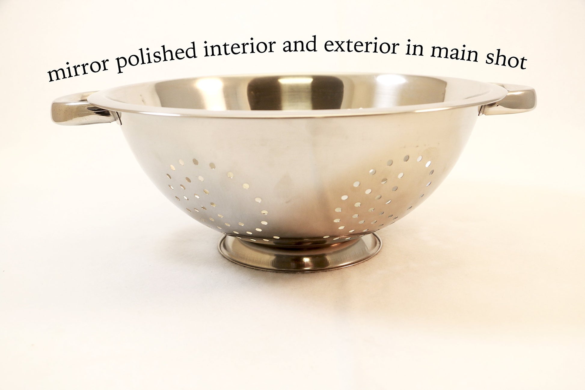 EXCELSTEEL Heavy Duty Stainless Steel Colander 5 Qt | Easy Grip Handles | Self-Draining Base | Mirror Polished | Dishwasher Safe | Pack of 1