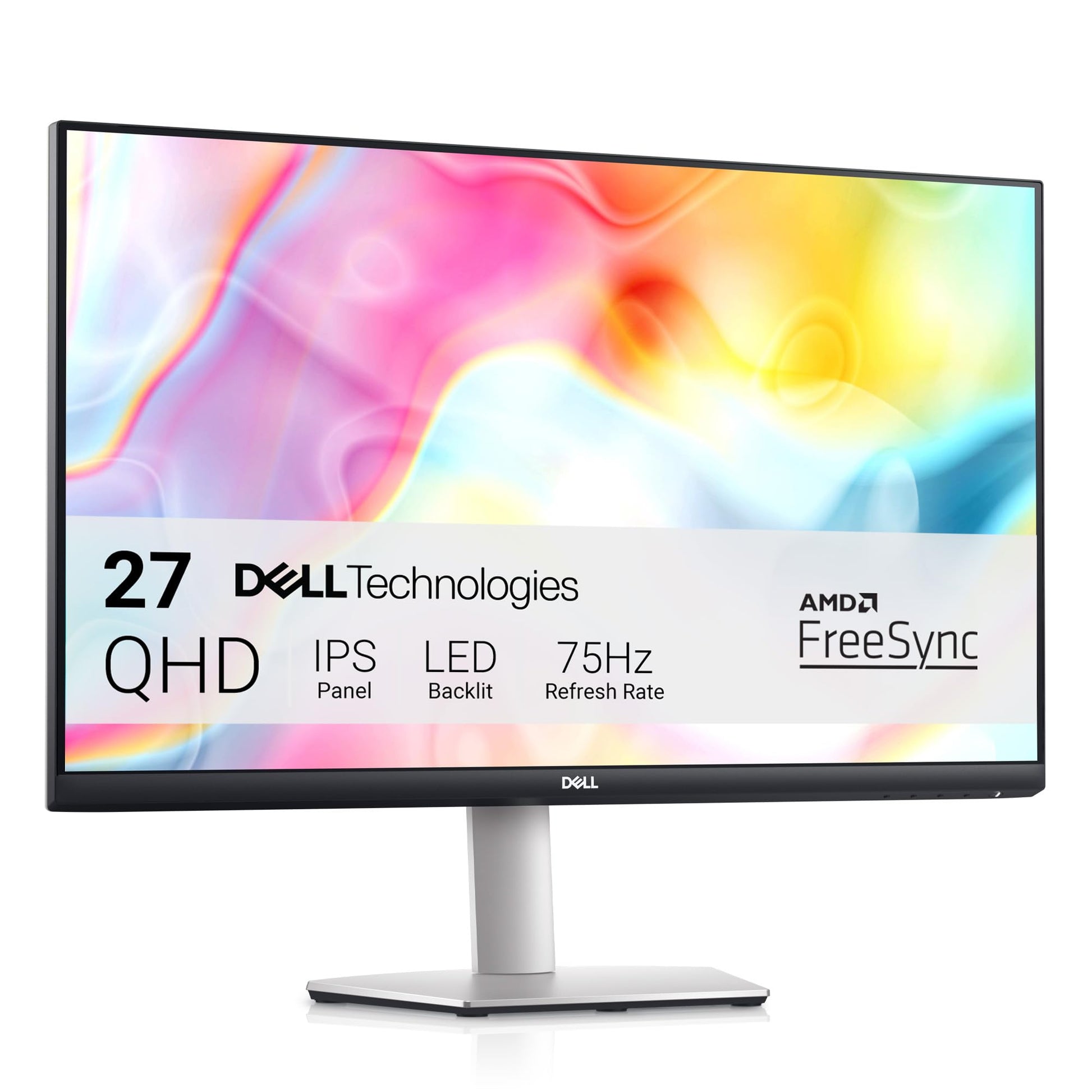 Dell S2722DC Monitor - 27-inch WQHD (2560x1440) 75Hz 4Ms Display, AMD FreeSync, Built in Speaker, USB Type-C Connectivity, Height/Pivot/Swivel/Tilt Adjust - Platinum Silver