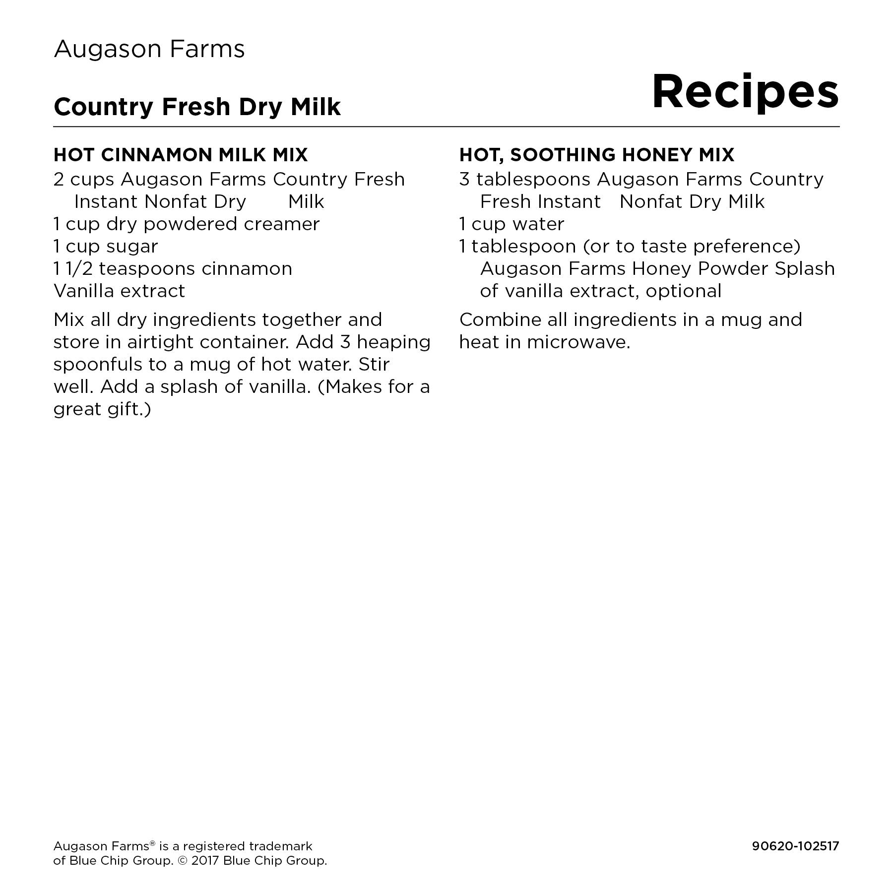 Augason Farms Country Fresh Instant Nonfat Dry Milk Can, Emergency Food Supply, Everyday Meals, 39 Servings