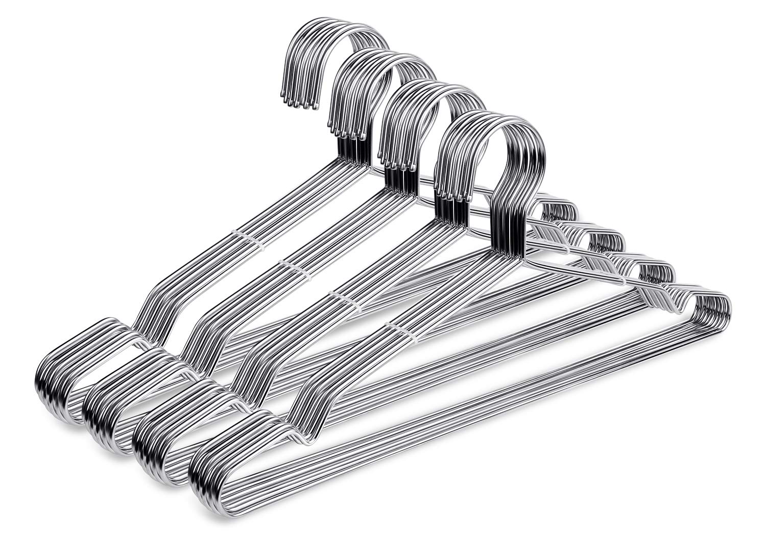 Fayleeko Wire Coat Hangers 40 Pack Strong Heavy Duty Stainless Steel Metal Ultra Thin Space Saving Clothes Hangers 16.5 Inch