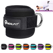 NEALFIT Ankle Strap for Cable Machine, Gym Ankle Cuff for Kickbacks, Leg Extensions, Glute Workouts, Booty Hip Abductors Exercise for Women and Men (Black, Single)