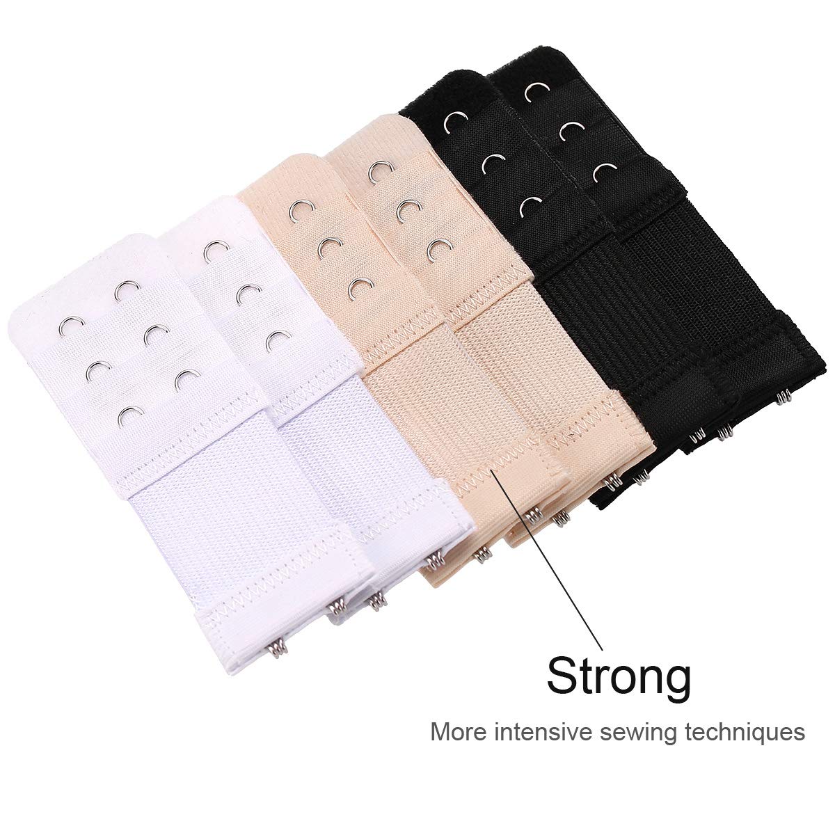 iminoo 6 Pcs Women's Bra extenders 2 Hooks Elastic Bra Extension