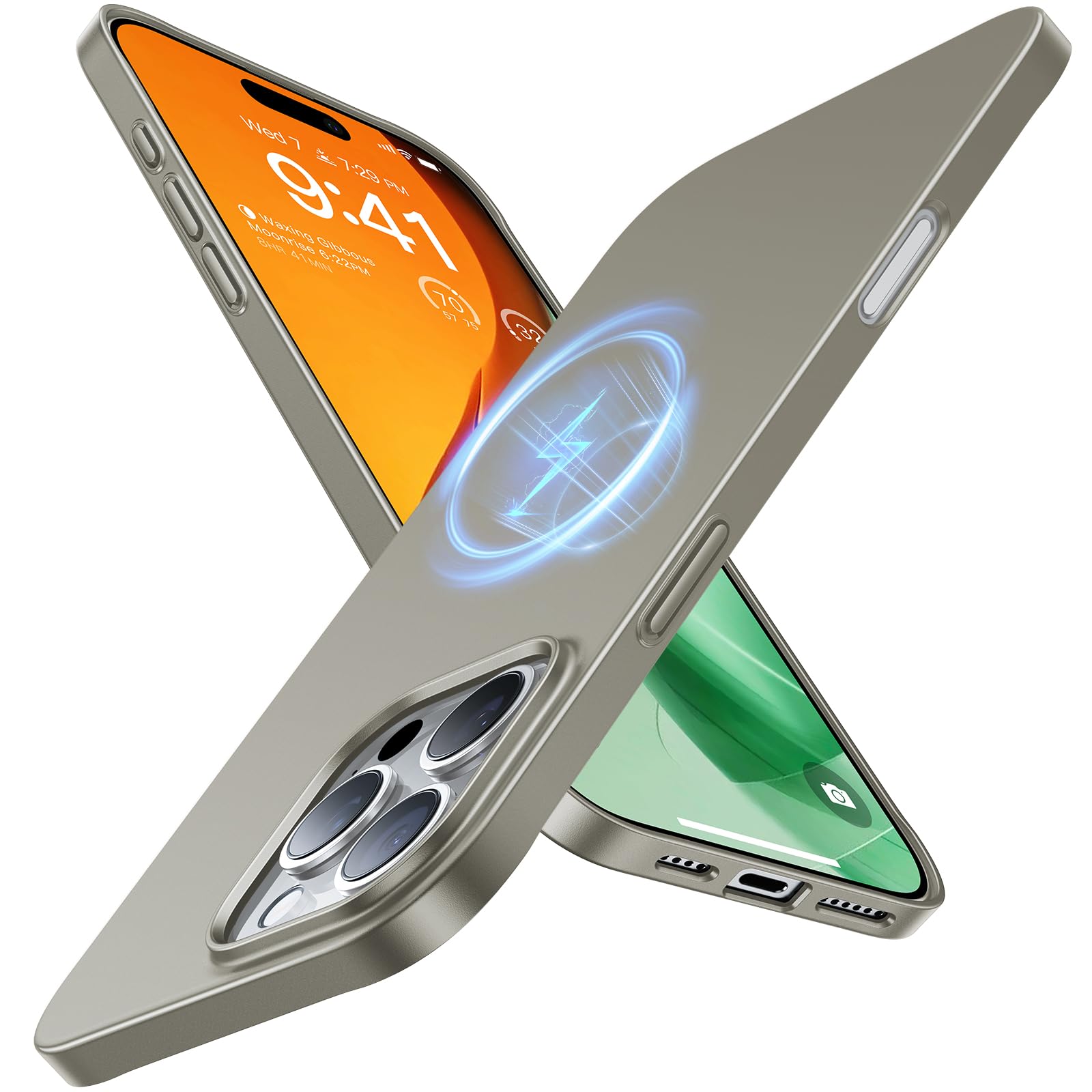 TORRAS Magnetic Slim Fit for iPhone 16 Pro Case 6.3 inch, Ultra-Thin 16 Pro Case Compatible with MagSafe, Lightweight Matte Anti-Scratch Hard PC Cover Phone Case for iPhone 16 Pro, Desert Titanium