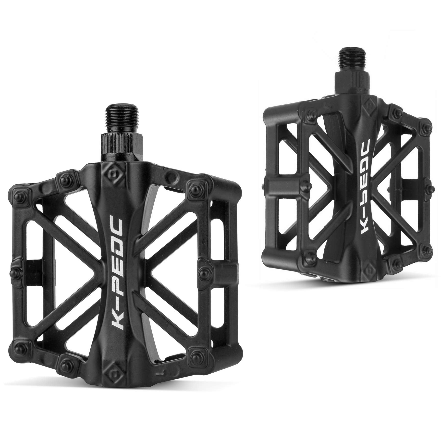 GPMTER Fahrradpedale 9/16 für MTB, Mountain Road Fahrrad Flat Pedal, mit 16 Anti-Rutsch-Pins – Universelles leichtes Aluminiumlegierung Plattformpedal für Reise-, Cyclecross-Räder etc.
