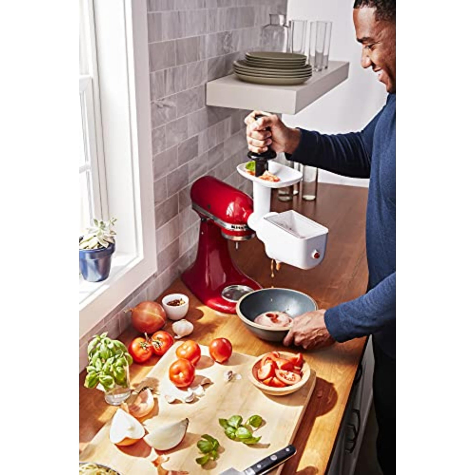 KitchenAid KSMFVSP Fruit and Vegetable Attachment Strainer, Plastic, White