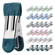 Clothes Pins Heavy Duty 30 Pack, 2.17 Inch Metal Chip Clips, Clothespins for Photo Drying Clothesline Laundry Sock, Bag Clips for Food Kitchen Stainless Steel with Rubber, 6 Colors