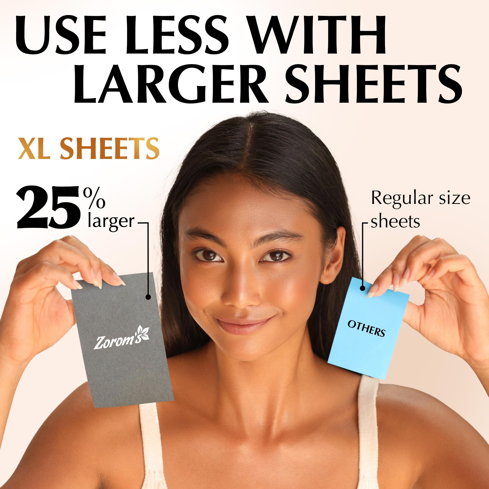 Natural Oil Blotting Sheets for Face with Bamboo Charcoal - 25% Larger - 3pk/300 Makeup Friendly Oil Absorbing Sheets for Face - Easy Dispensing Blotting Papers