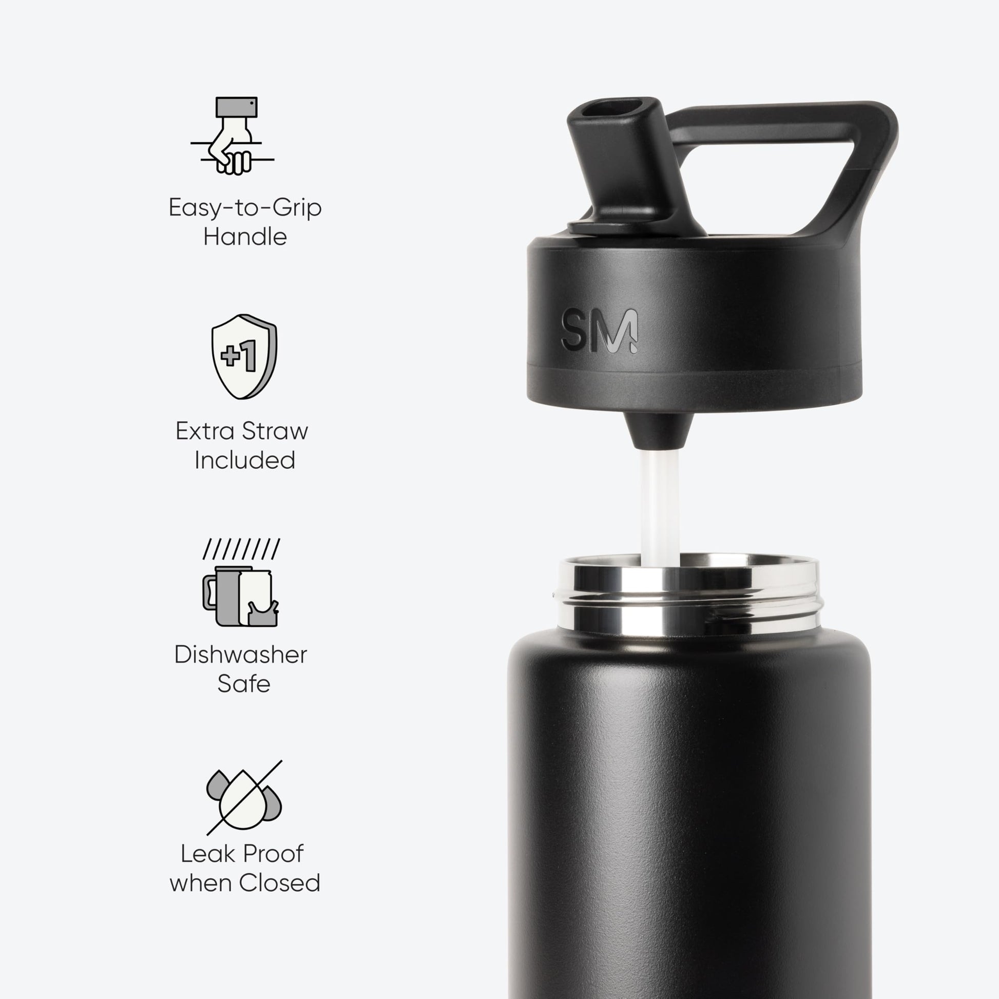 Simple Modern Kids Summit Water Bottle with Straw Lid | Disney Princess 14oz Stainless Steel Cup Insulated Tumbler for Girls, School | Princess Rainbows