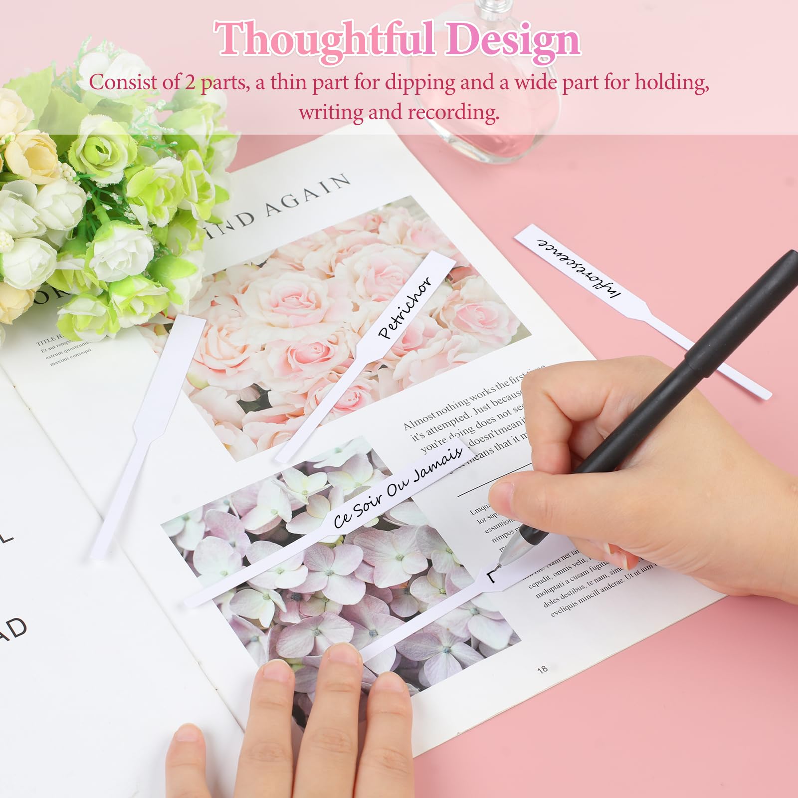 Ninsula 300P Perfume Tester Strips, Disposable Fragrance Tester Strips, Paper Scent Strips for Essential Oils, Fragrances, Diffuser, Aromatherapy Testing