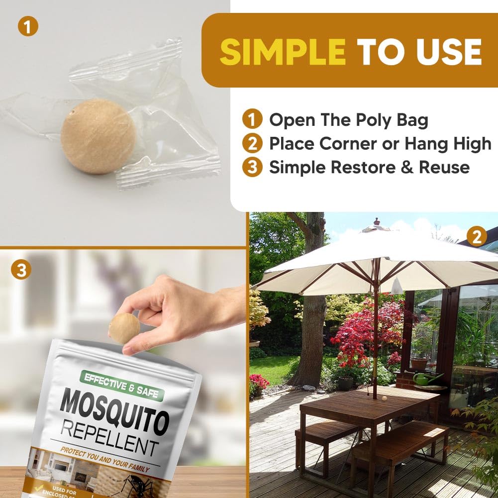 AUDQQM Mosquito Repellent for Patio, Indoor Mosquito Repellent Balls, Mosquito Control for Garage, Outdoor Yard Mosquitoes Deterrent, Mosquitoes Repellant for Room, Keep Mosquito Away for Travel-8P