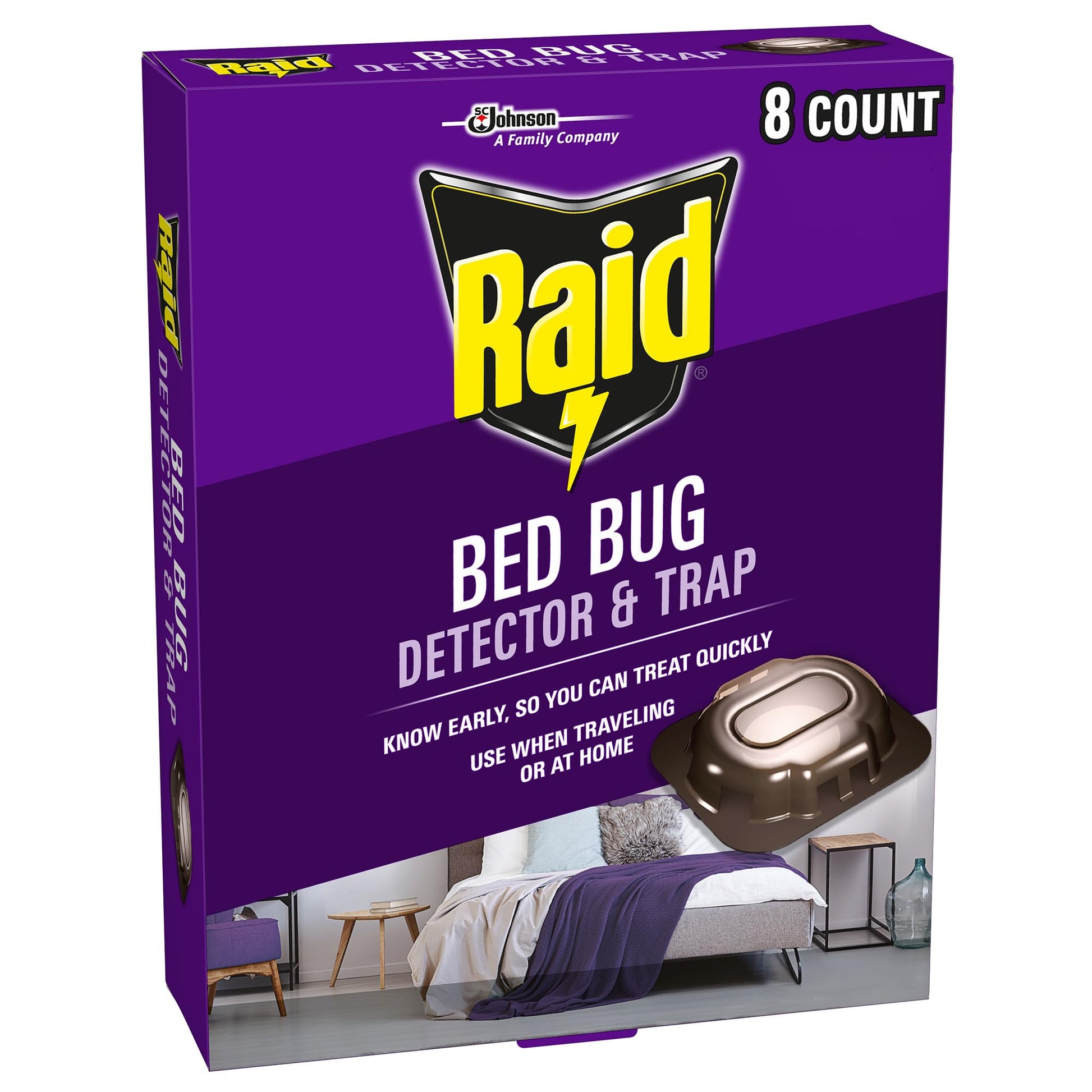 Raid Bed Bug Detector & Trap, 8 ct
