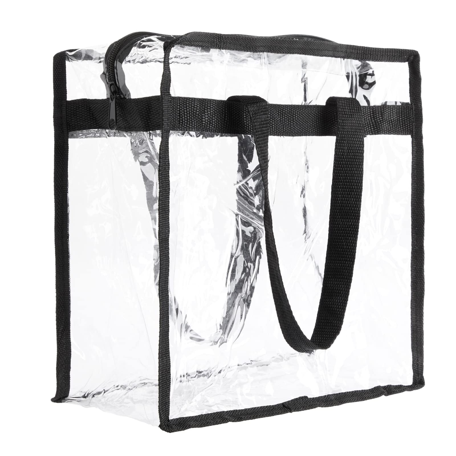 Juvale 2 Pack Clear Stadium Approved Bags - 12x6x12 Large Transparent Tote Bags with Zippers and Handles for Concerts, Sporting Events, Music Festivals, Work, School, Gym