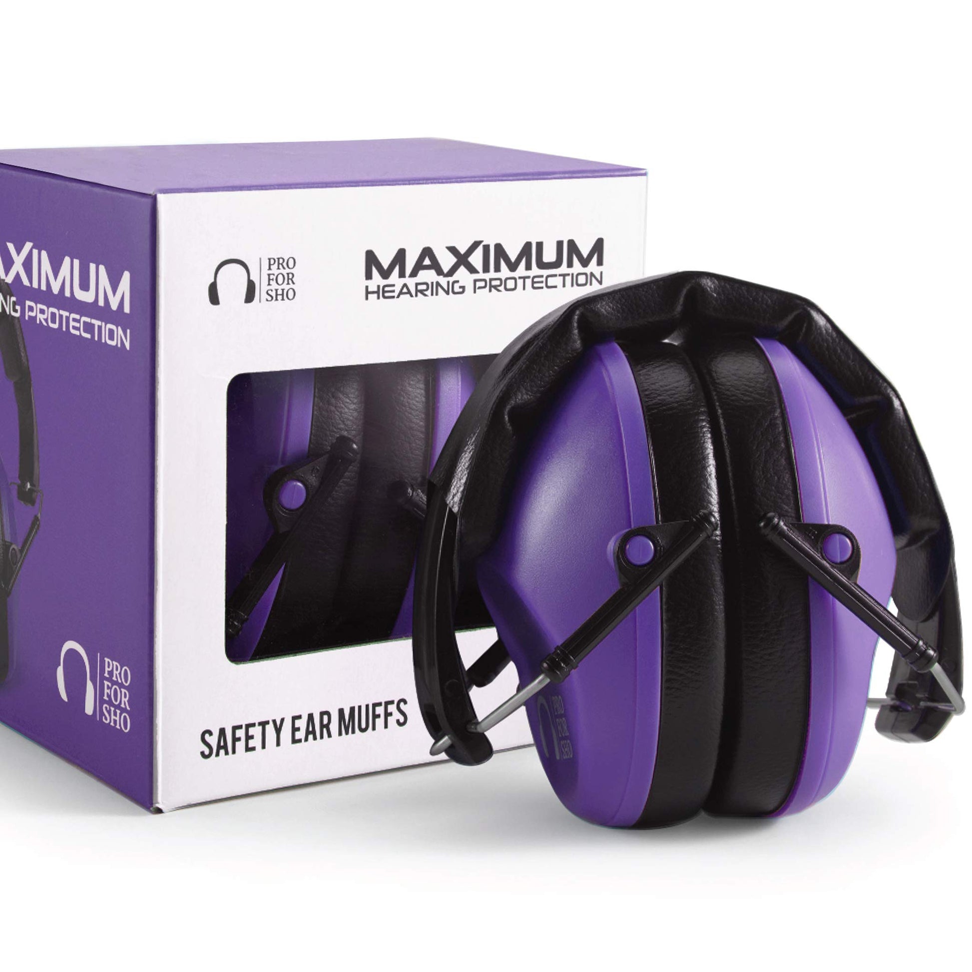 Pro For Sho 34dB Shooting Ear Protection - Special Designed Ear Muffs Lighter Weight & Maximum Hearing Protection - Standard Size, Black