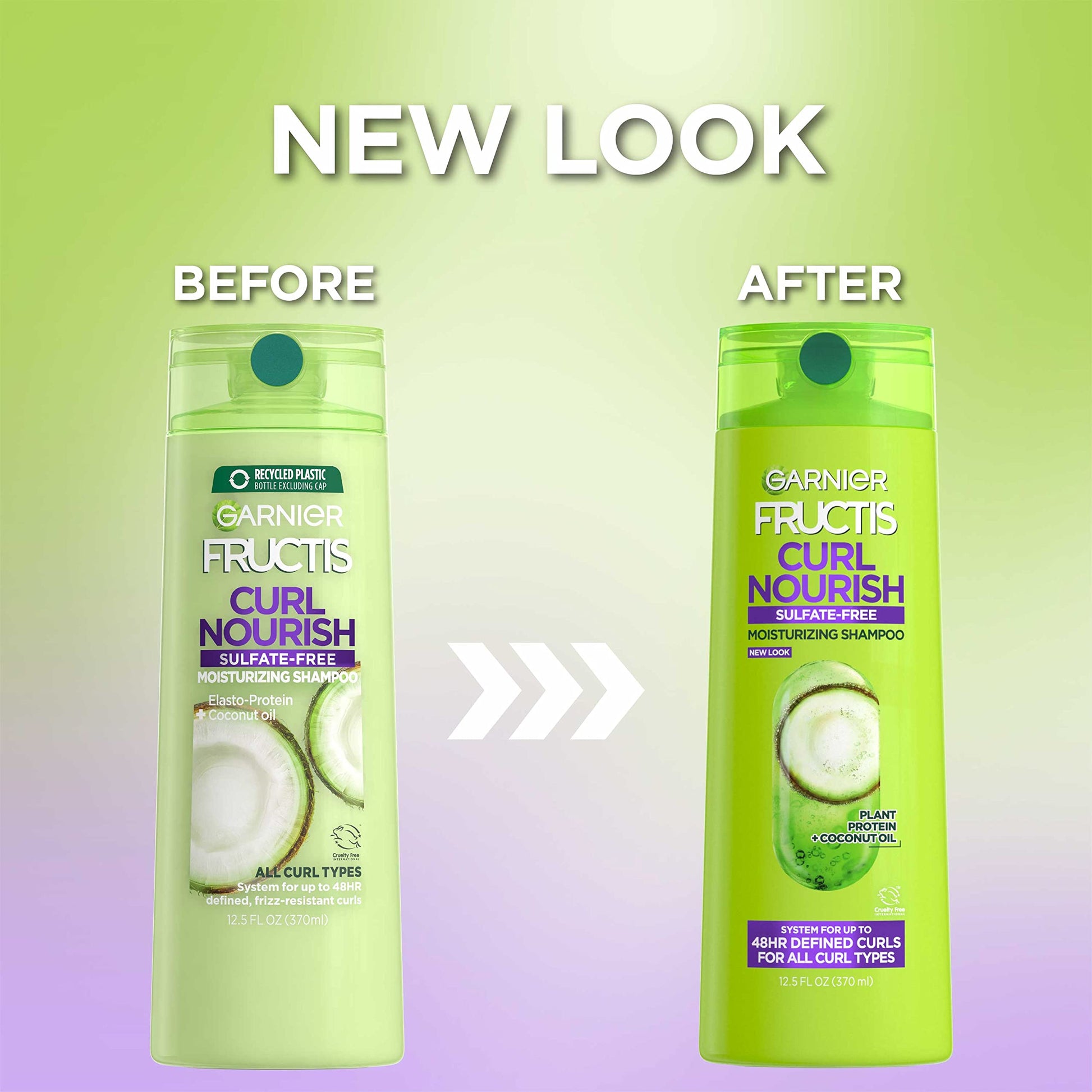 Garnier Fructis Curl Nourish Sulfate Free Moisturizing Shampoo, 12.5 Fl Oz, 1 Count (Packaging May Vary)