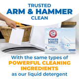 Arm & Hammer Power Sheets Laundry Detergent, Fragrance Free 50ct, 50 loads