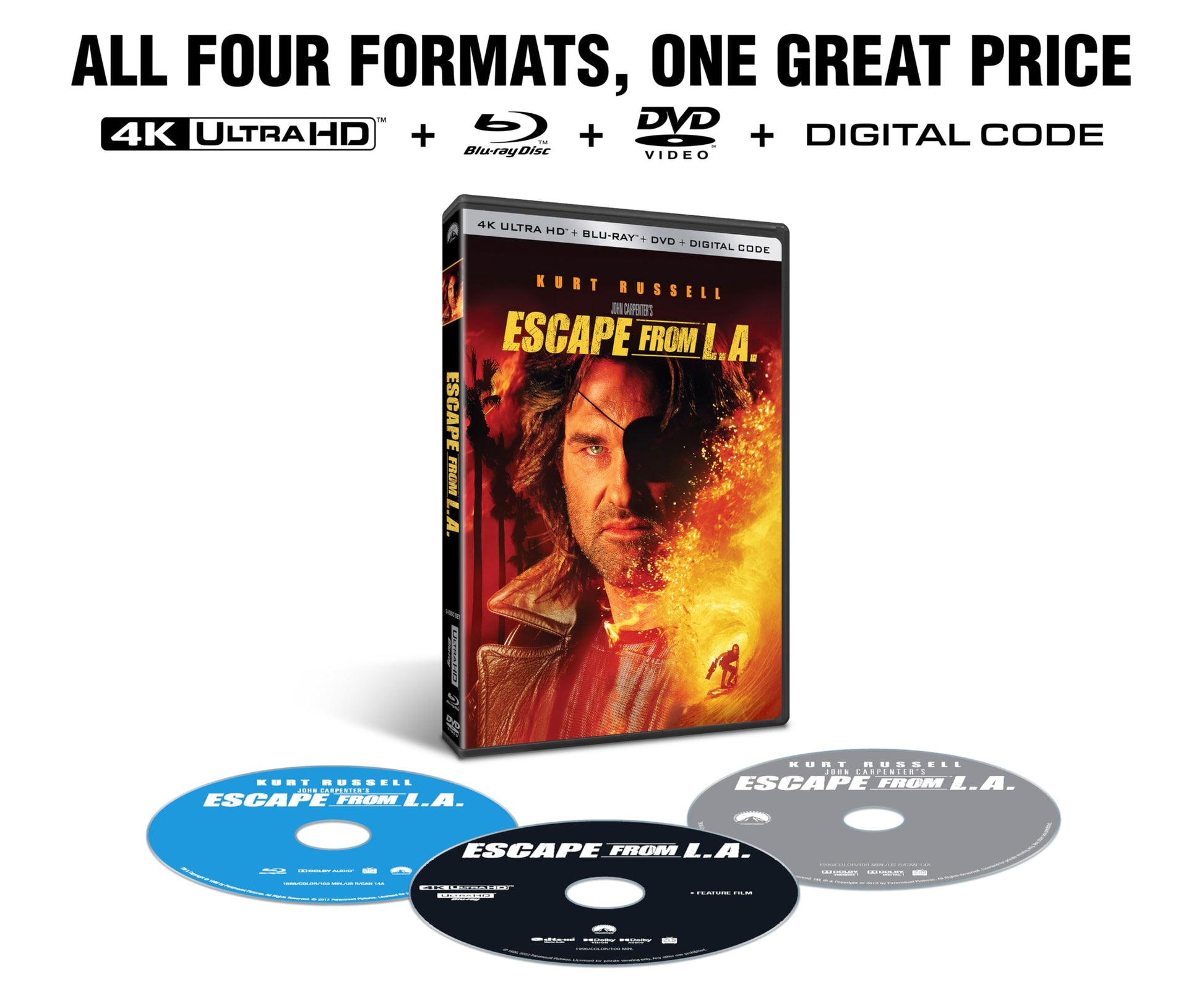 John Carpenter's Escape From L.A. 4K UHD + Blu-ray + DVD + Digital