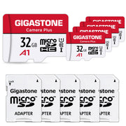 GIGASTONE 32GB Micro SD Card 5-Pack, MicroSDHC Memory Cards for Security Cameras, Wyze Cam, Roku, Full HD Video Recording, UHS-I U1 A1 Class 10, up to 90MB/s, with Adapter
