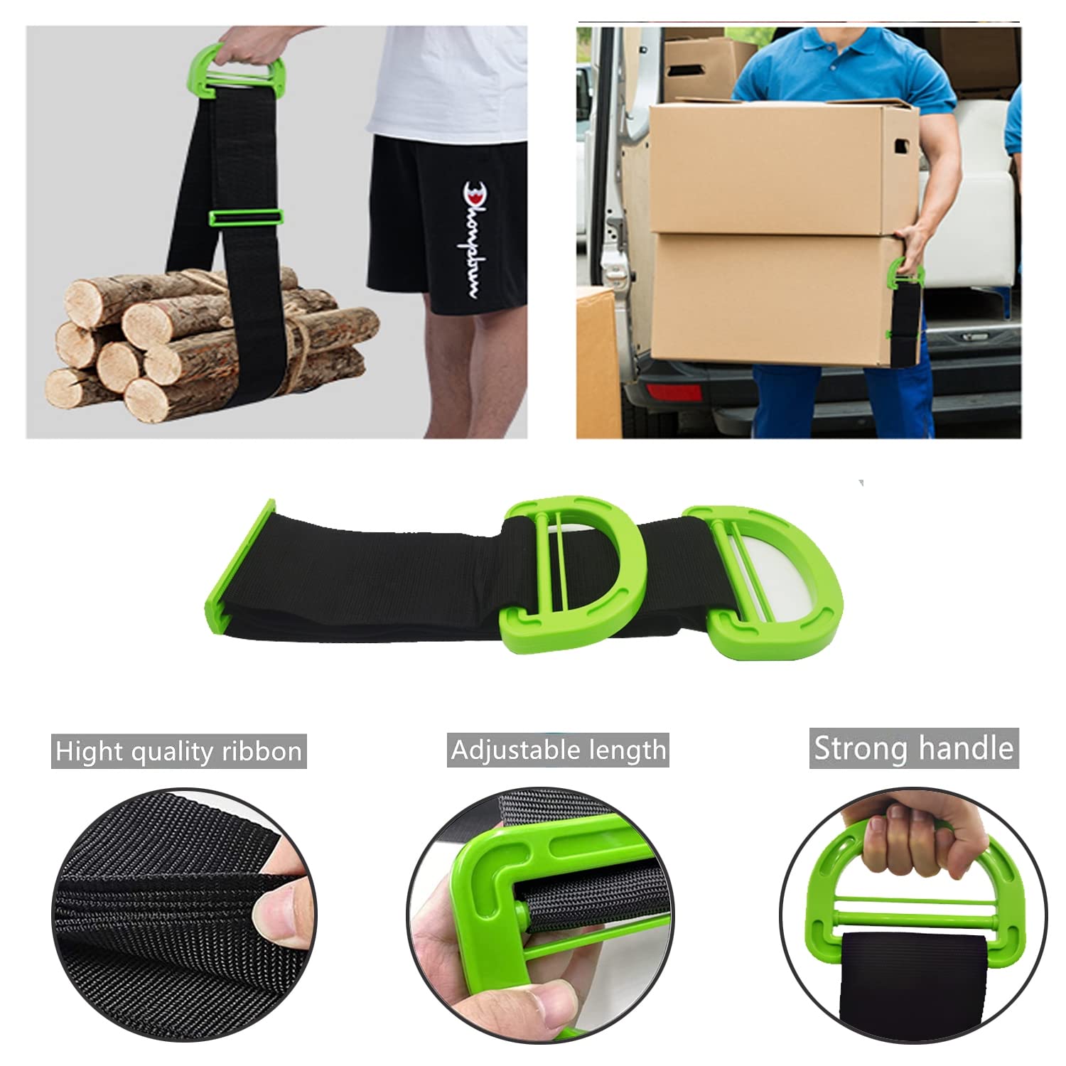 Moving Straps Lifting（Padded） one Person 2-Person Lifting and Moving System Appliance,for Harness Moving Mattress Couch Furniture Heavy Things,Suitable Professional Moving Body Strap Wrist Strap
