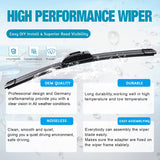 VTOGOI OEM Quality 26''+18'' Premium All-Season Auto Windshield Natural Rubber J-Hook Wiper Blades(Pack of 2)