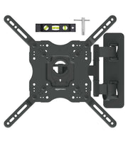 Amazon Basics Full Motion Articulating TV Wall Mount, with Swivel and Tilt, for 26" to 55" TVs and Flat Panels up to 80 Lbs, VESA Compatible, Black