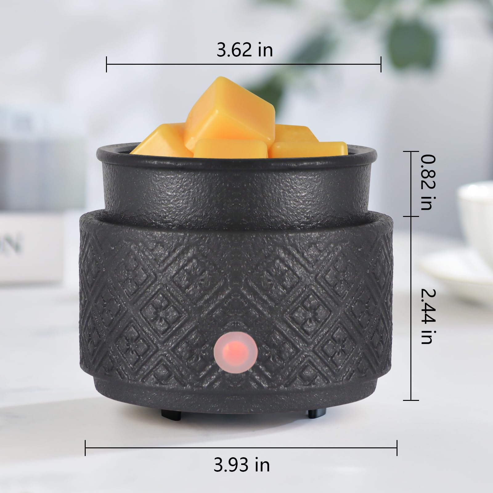mocosa Wax Melt Warmer for Scented Wax,3-in-1Ceramic Wax Warmer Fragrances Candle Oils, Home Fragrance Wax Burner,Electric Candle Warmer as Gift for Mom Women(Black)