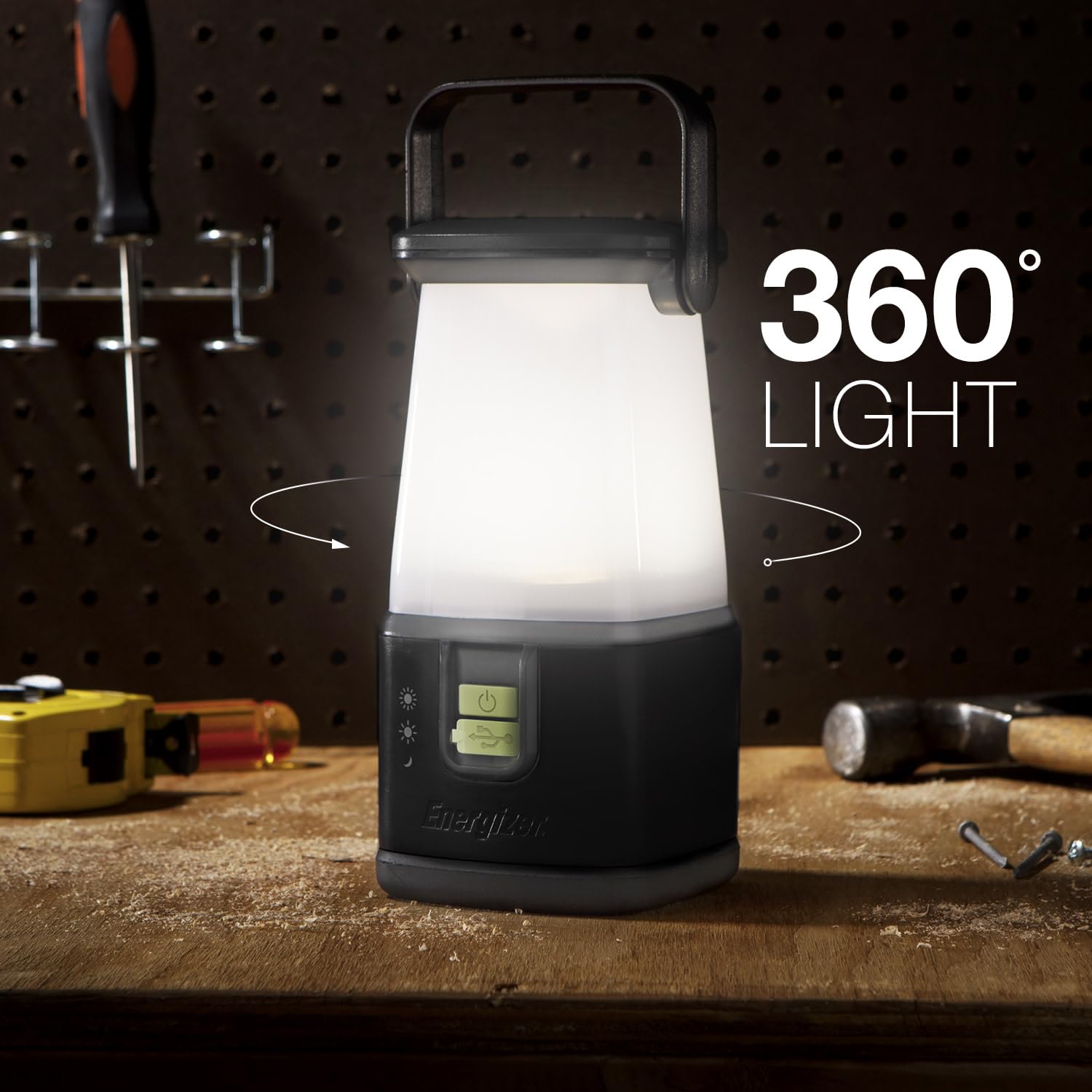 ENERGIZER LED Camping Lantern 360 PRO, IPX4 Water Resistant Tent Light, Ultra Bright Battery Powered Lanterns for Camping, Outdoors, Emergency Power Outage
