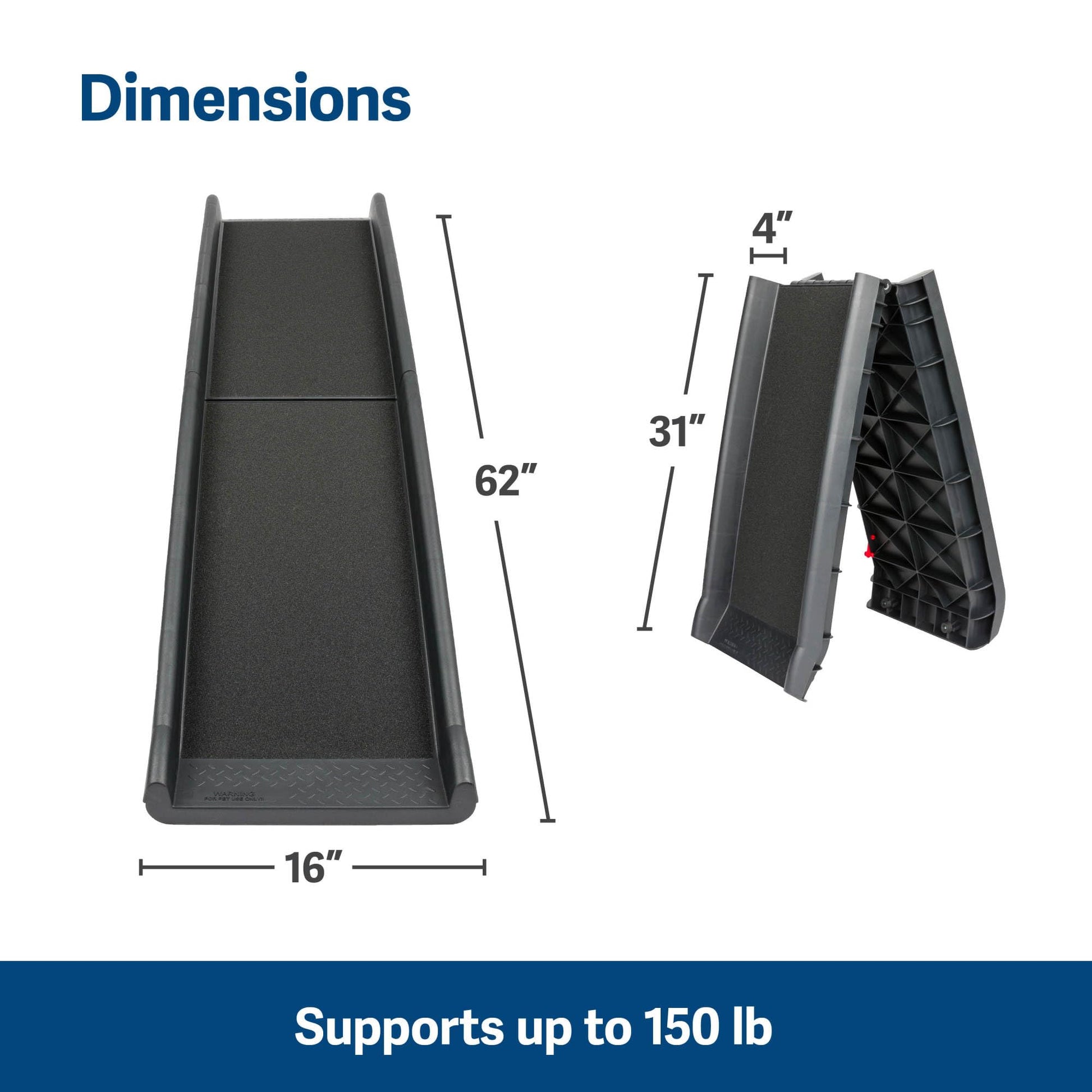 PetSafe Happy Ride Folding Pet Ramp, Portable Lightweight Dog Ramp for Cars, Trucks & SUVs