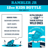 YETI Rambler Jr. 12 oz Kids Bottle, with Straw Cap, Navy