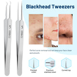 WSYUB Blackhead Remover Tweezers,Ingrown Hair Tweezers, Precision Blackhead Pimple Extractor, Cell Clips Tweezers, Tweezers for Women Facial Hair