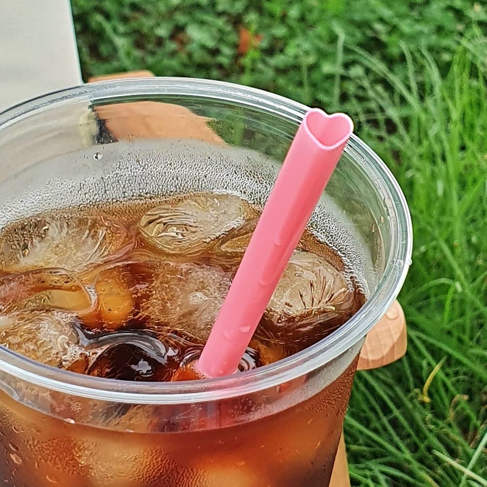 The best MOON 100pcs Heart Shaped Pink Straws Disposable Drinking Cute Straw Individually Wrapped Pink Plastic Straw Galentines Day, Cocktail, Birthday Party, Bridal Shower, Wedding Decorations