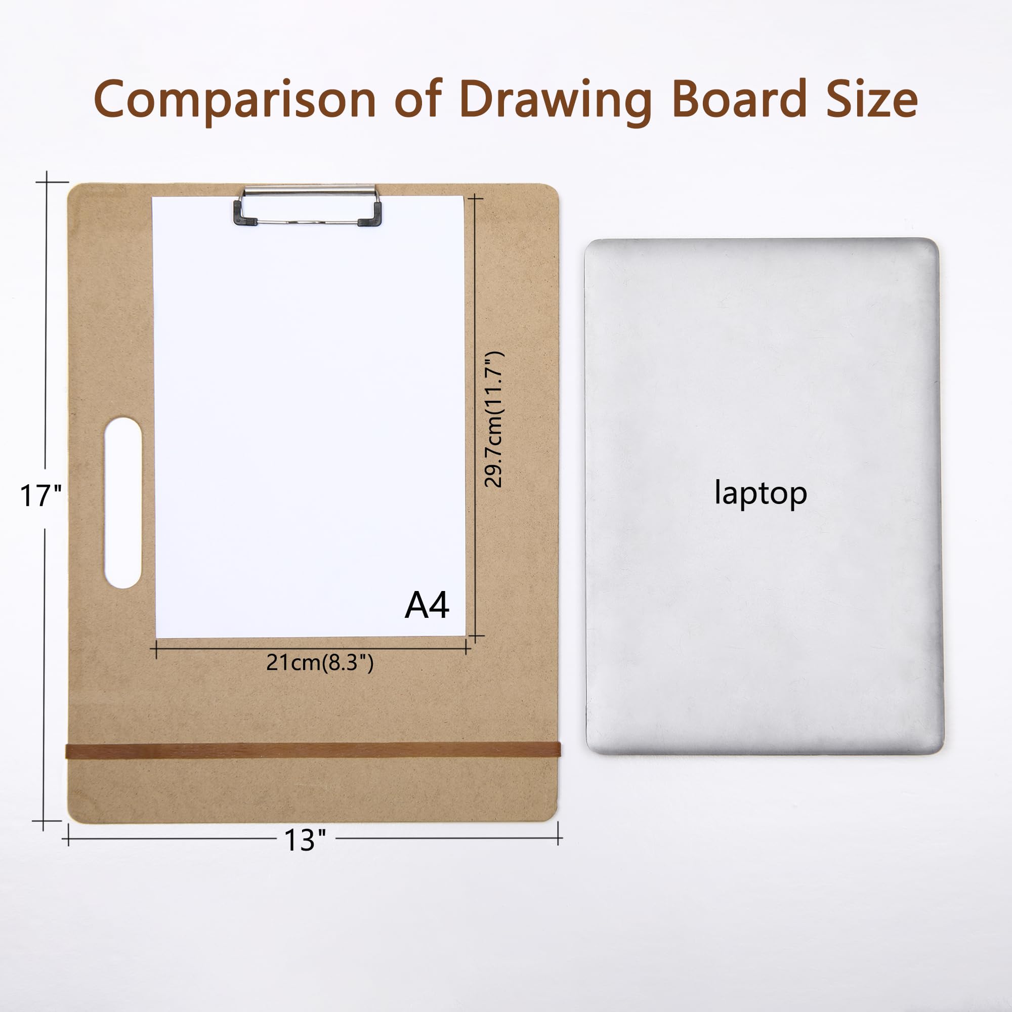TX liteart 13" x 17" Artist Sketch Board with Handle - Portable Clipboard for Painting and Drawing, Art Supplies for Adults