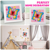 QEUOYSS Diamond Art Kit for Kids with Wooden Frame Art and Crafts for Kids Ages 6-8 -10-12 Easy to DIY Diamond Art for Kids and Adult Beginners Home Wall Decoration (Butterfly)