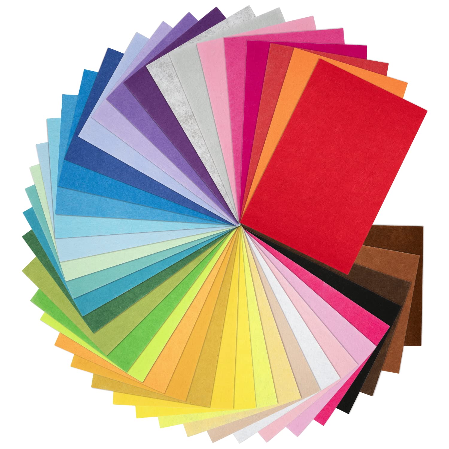 8 x 12 Inches Felt Sheets for Crafts, 40Pcs Squares Fabric Sheets, Assorted Colors Non Woven Pack, 1mm Thick, Stiff Paper for DIY Sewing Craft Patchwork Decoration