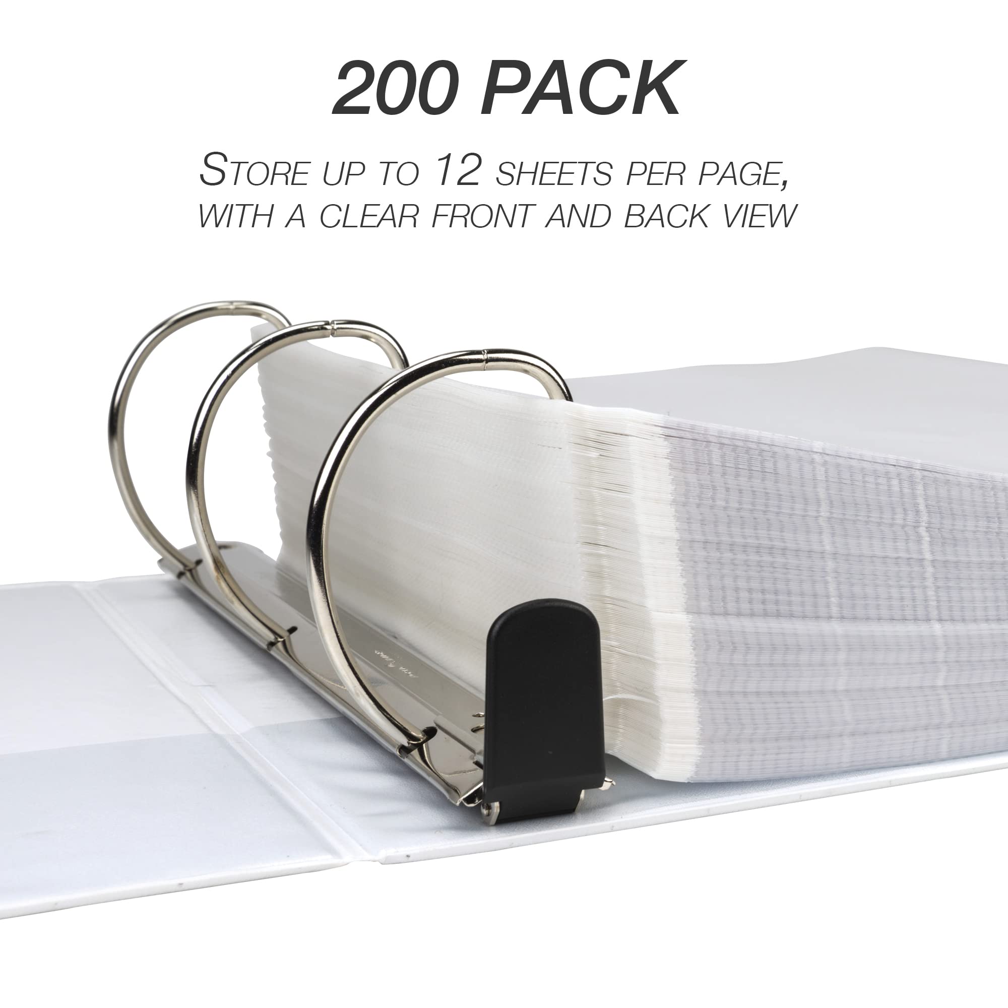 Samsill 200 Pack Heavy Duty Sheet Protectors, Non-Glare, 8.5x11 Inch Page Protectors for 3 Ring Binder, Letter Size Protectors, Reinforced Holes, Non-Glare Protector, Top Loading, Acid Free