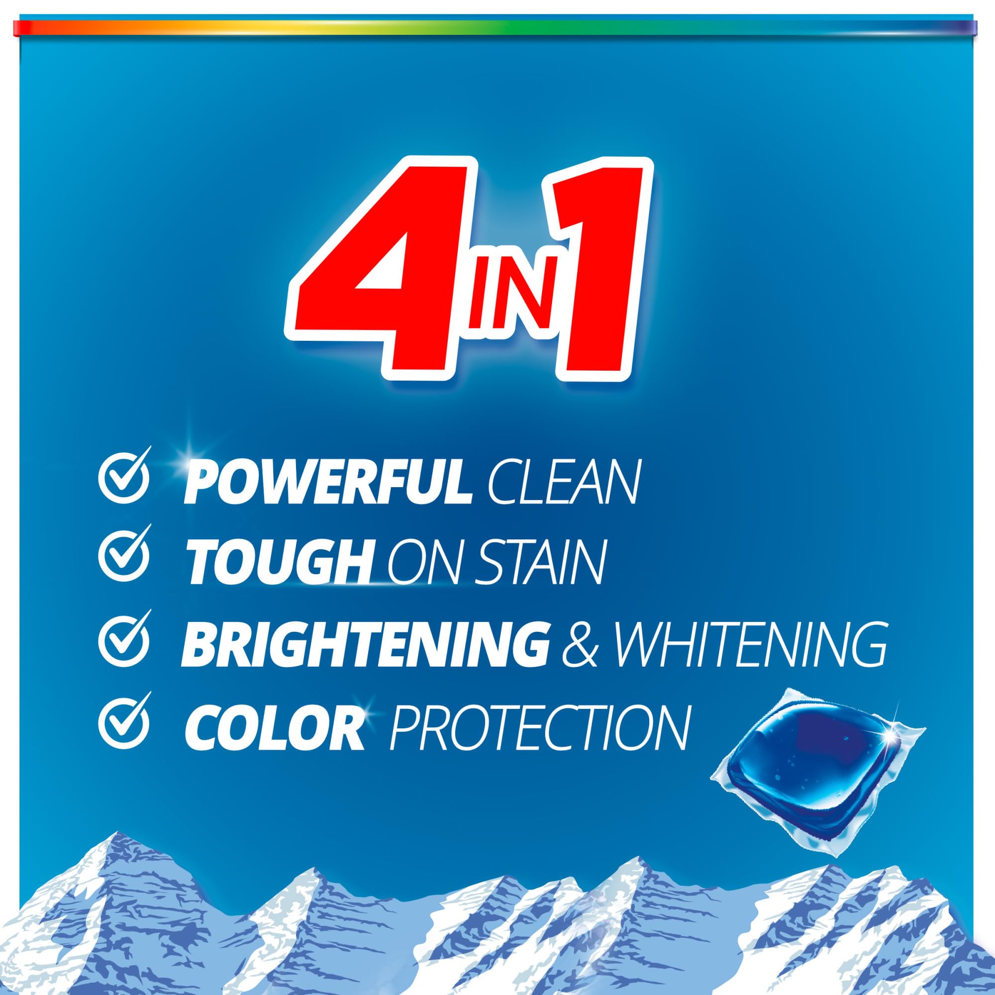 Purex 4-in-1 Laundry Detergent Pacs, Fresh Mountain Breeze, 66 Pacs