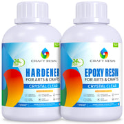 CRAFT RESIN 34Oz Epoxy Resin Kit - Crystal Clear Epoxy Resin Kit & Hardener for DIY Art, Mold Casting Resin, Jewelry Making, Coasters, Table Top, Countertop Coating - Food Safe & UV Resistant Resina