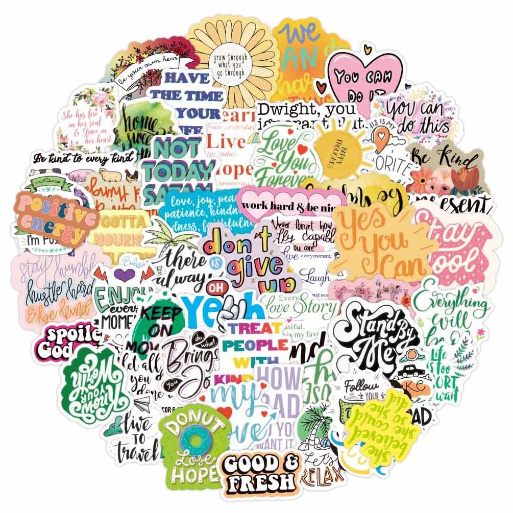 200pcs Inspirational Stickers Pack Vinyl Motivational Stickers for Water Bottle Adults Women Teen Boy Girl, Affirmation Quote Positive Stickers Decals for Laptop Journal Hydroflask Computer Phone Case