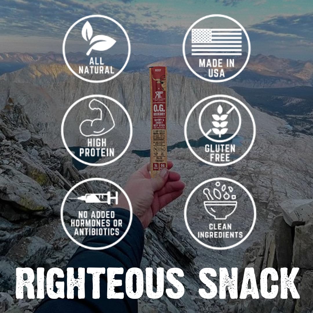 Righteous Felon Meat Sticks Variety Pack | Healthy Snack for Adults | Gluten Free & Keto Meat Sticks | Low Sugar & High Protein | Turkey, Pork, Beef Sticks | Jerky Gifts for Men | 24 Pack